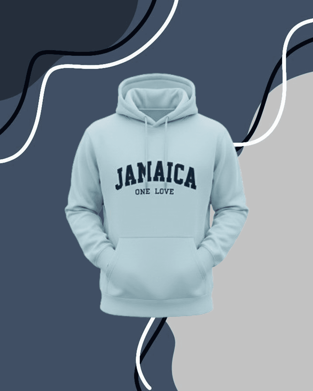 Jamaica Graphic Hoodie – Sky Blue | Premium Streetwear Hoodie for Men & Women